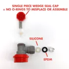 Kegland ball lock + szybkozłącze 8 mm (5/16") – strona gazowa (szaro-czerwone)