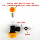 Kegland ball lock + szybkozłącze 9,5 mm (3/8") – strona piwa (czarno-żółty)