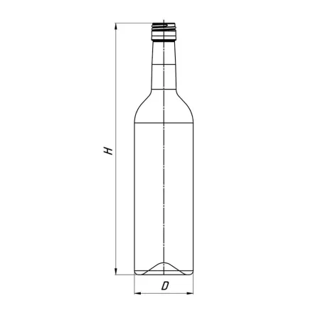 Butelka na wino Bordoi 310 BVS z zakrętką - bez poziomu - WYPRZEDAŻ